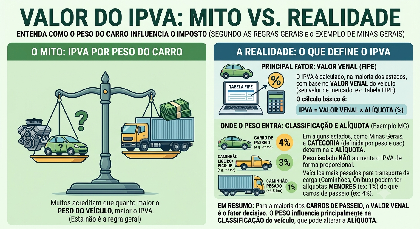 Valor do IPVA por peso do Carro
